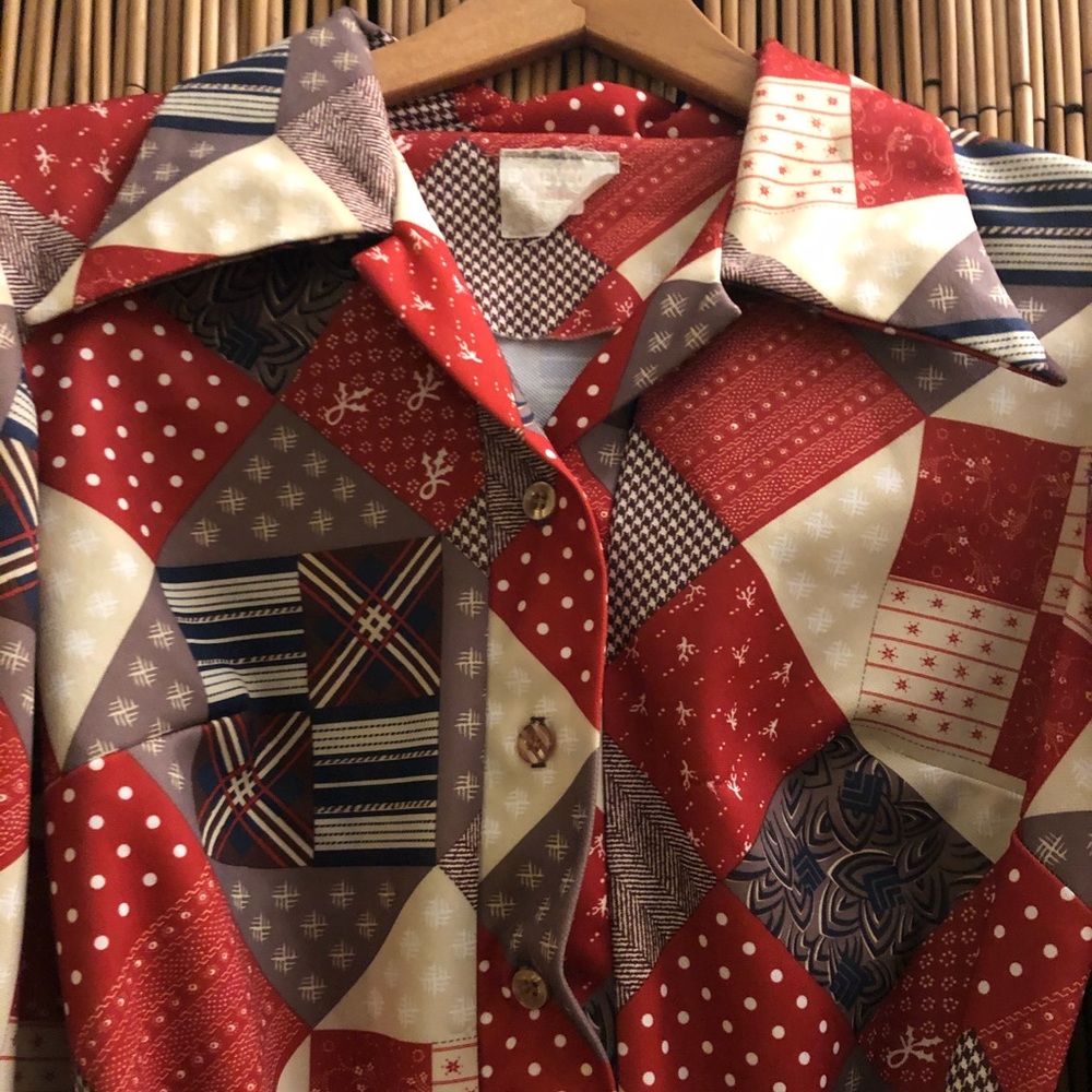 Vintage Patchwork Print Dress